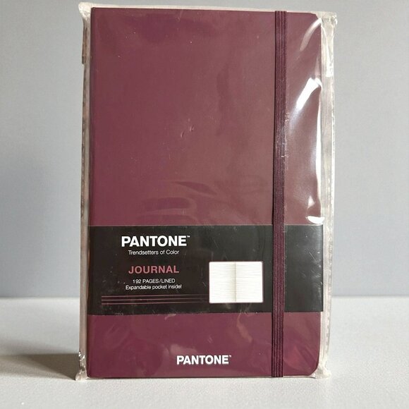 Pantone Burgundy Journal With Lined Pages & Elastic Band Closure NIP - Picture 3 of 3